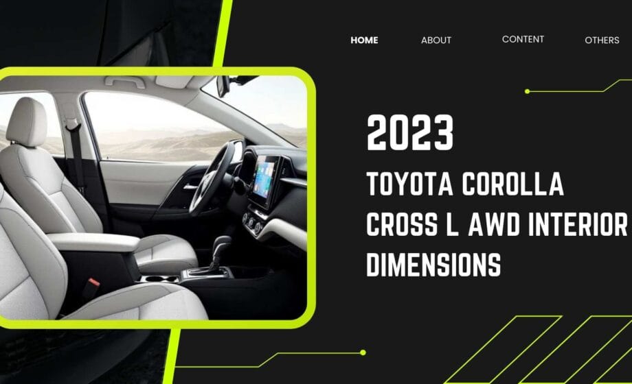 2023 Toyota Corolla Cross L AWD Interior Dimensions